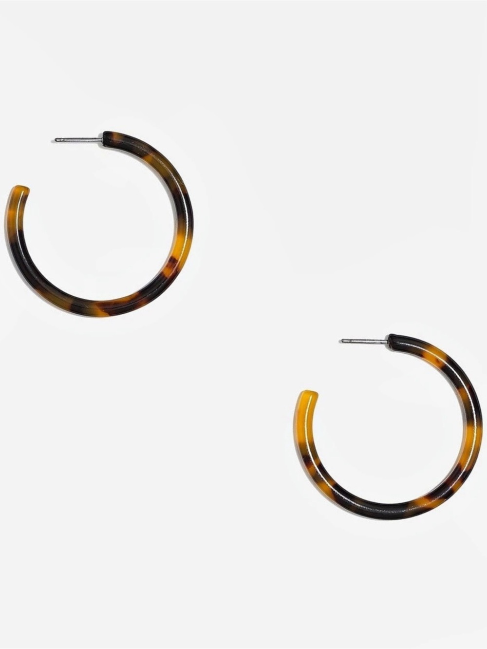 J.Crew Tortoise Hoop Earrings Tortoiseshell Hoop Earrings in Brown & Black Like